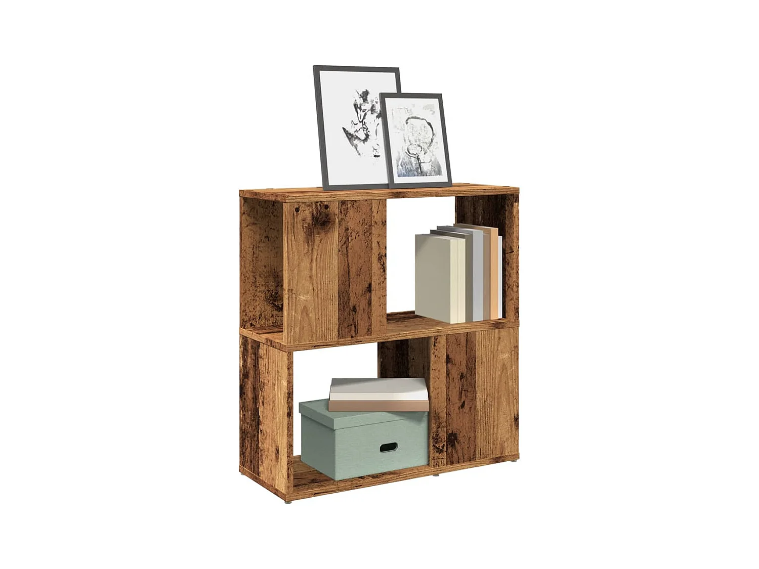 Bibliothèque | Etagère de rangement | Meuble de rangement vieux bois 60x24x63 cm bois d'ingénierie