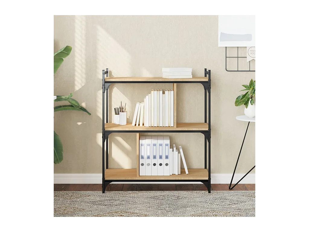 Libreria | Scaffale | Mobile di stoccaggio Rovere Sonoma 3 Ripiani 76x32x88 cm Legno Multistrato
