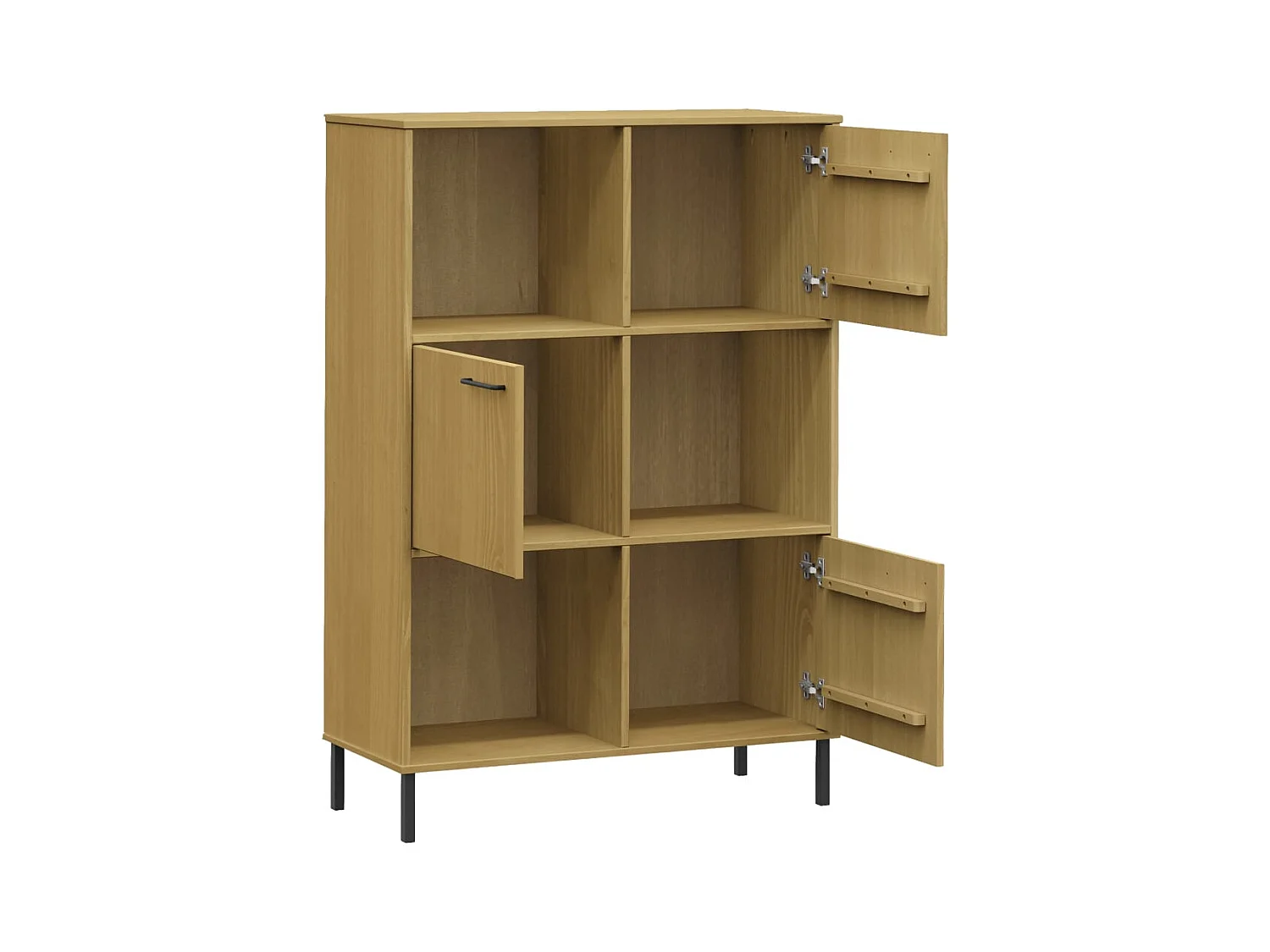 Bibliothèque | Etagère de rangement | Meuble de rangement avec pieds en métal Marron 90x35x128,5cm Bois OSLO