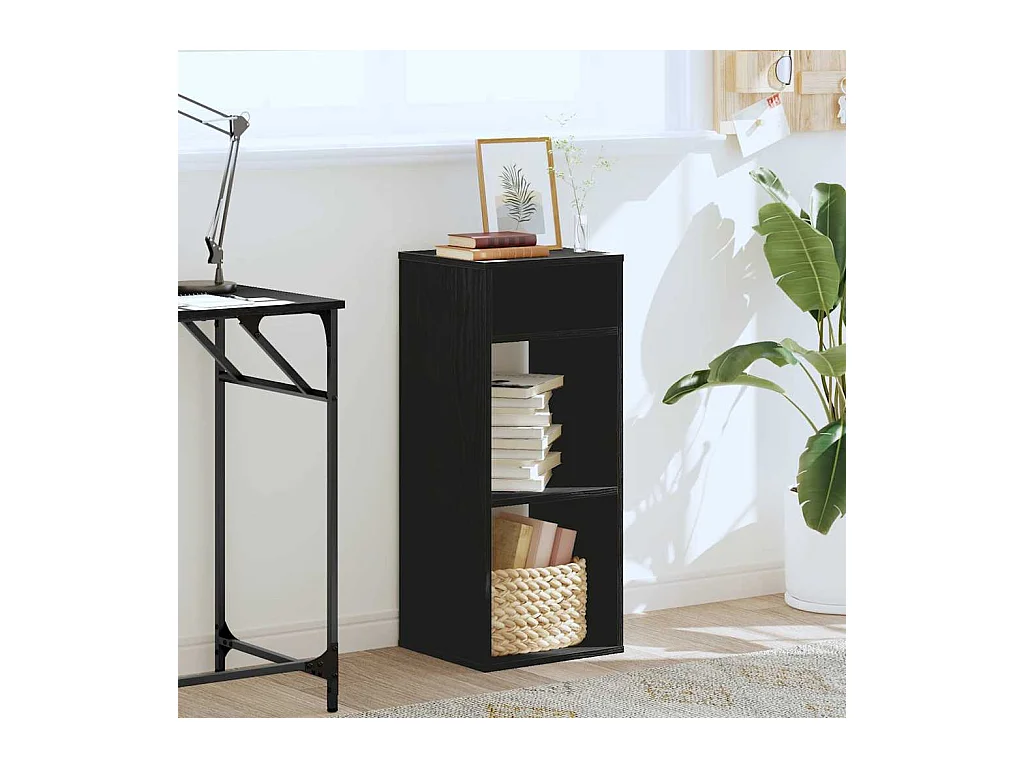 Bibliothèque | Etagère de rangement | Meuble de rangement noir 34x31x80 cm bois d'ingénierie