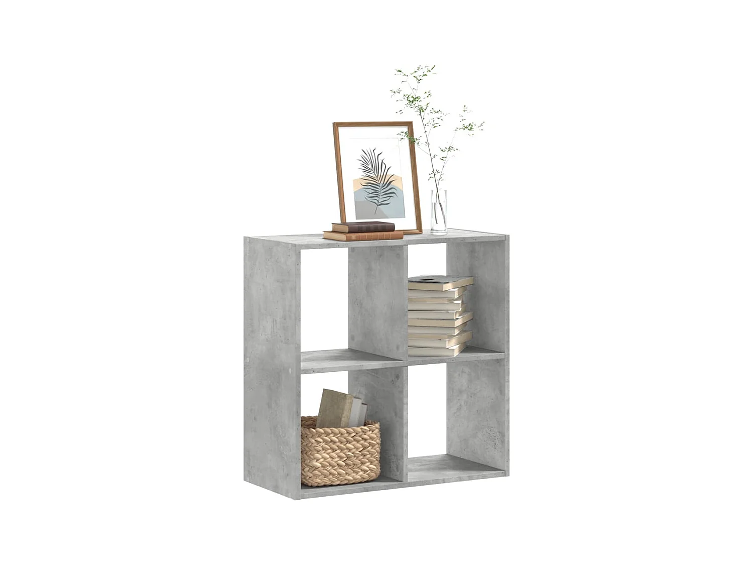 Bibliothèque | Etagère de rangement | Meuble de rangement gris béton 68,5x32x68,5 cm bois d'ingénierie