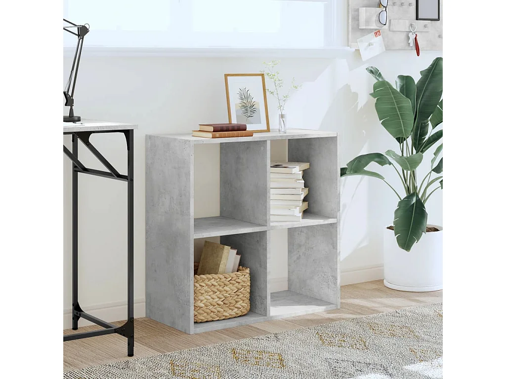 Libreria | Scaffale | Mobile di stoccaggio Grigio Cemento 68,5x32x68,5 cm in Legno Multistrato