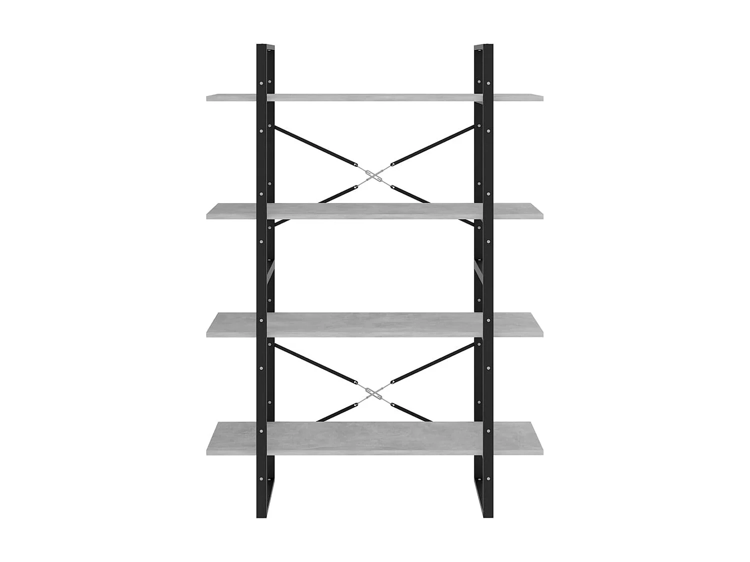 Bibliothèque | Etagère de rangement | Meuble de rangement à 4 niveaux gris béton bois d'ingénierie