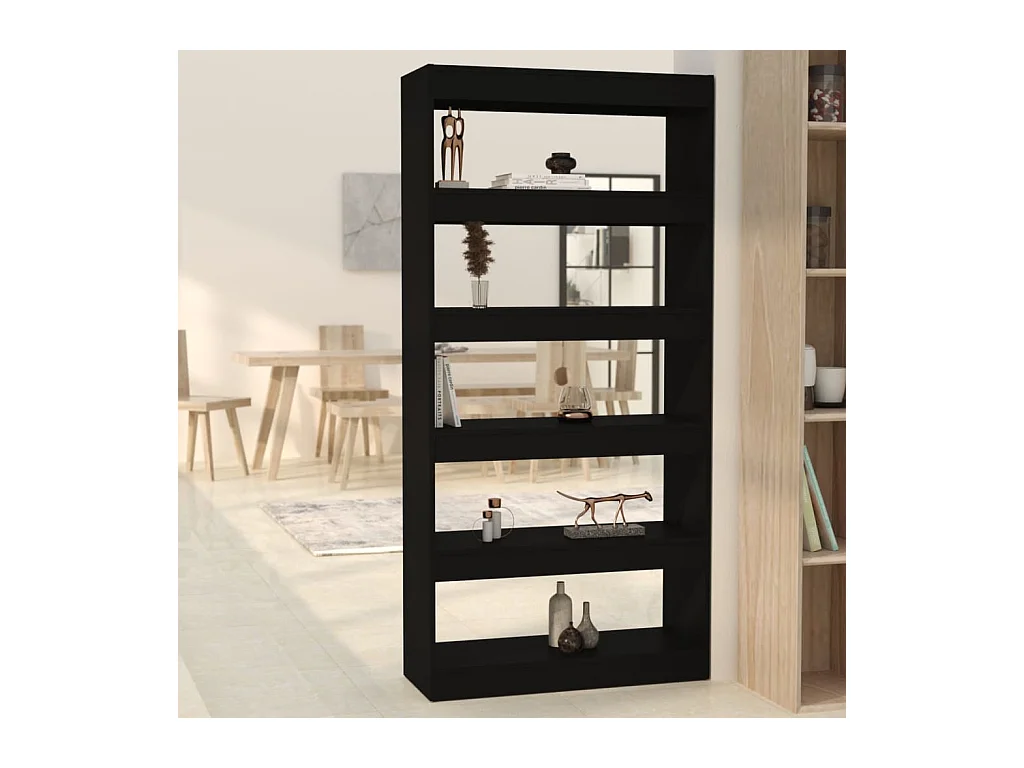 Libreria | Scaffale | Mobile di stoccaggio Divisorio Nero 80x30x166 cm in Truciolato