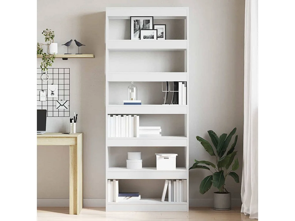 Bibliothèque | Etagère de rangement | Meuble de rangement blanche 80x30x198 cm