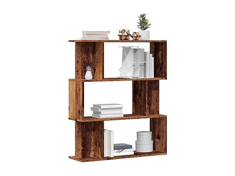 Bibliothèque | Etagère de rangement | Meuble de rangement vieux bois 80x24x96 cm bois d'ingénierie