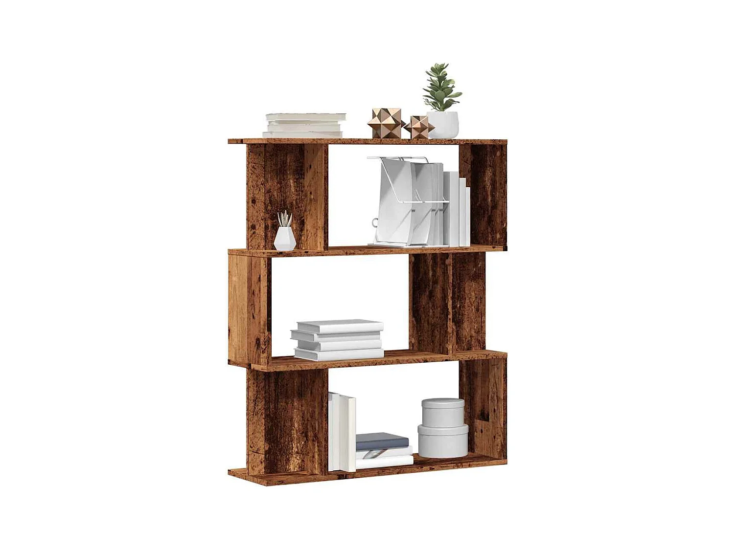 Bibliothèque | Etagère de rangement | Meuble de rangement vieux bois 80x24x96 cm bois d'ingénierie
