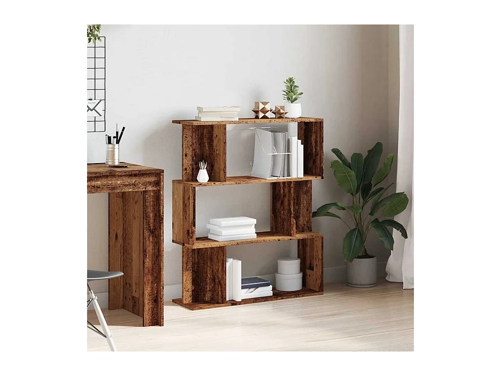 Bibliothèque | Etagère de rangement | Meuble de rangement vieux bois 80x24x96 cm bois d'ingénierie