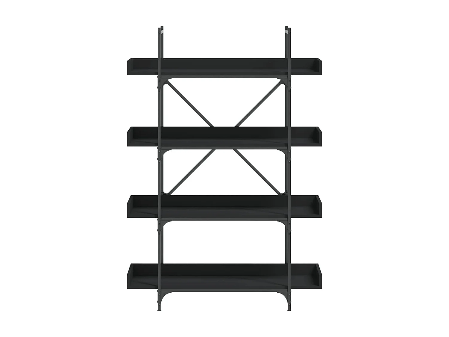 Libreria | Scaffale | Mobile di stoccaggio a 4 Ripiani Nera 100x33x145,5 cm in Legno Multistrato