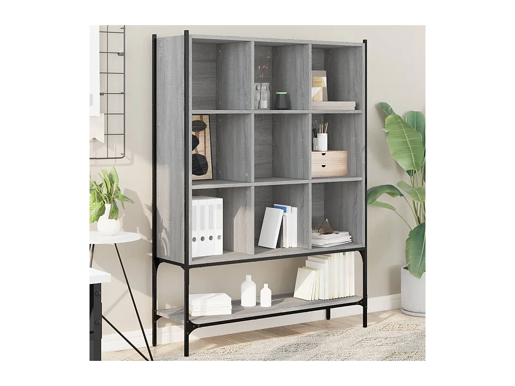 Bibliothèque | Etagère de rangement | Meuble de rangement sonoma gris 102x30x141,5 cm bois d'ingénierie