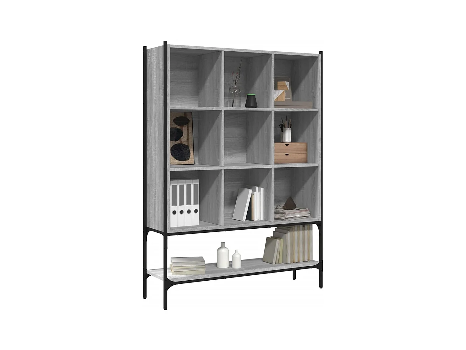 Bibliothèque | Etagère de rangement | Meuble de rangement sonoma gris 102x30x141,5 cm bois d'ingénierie