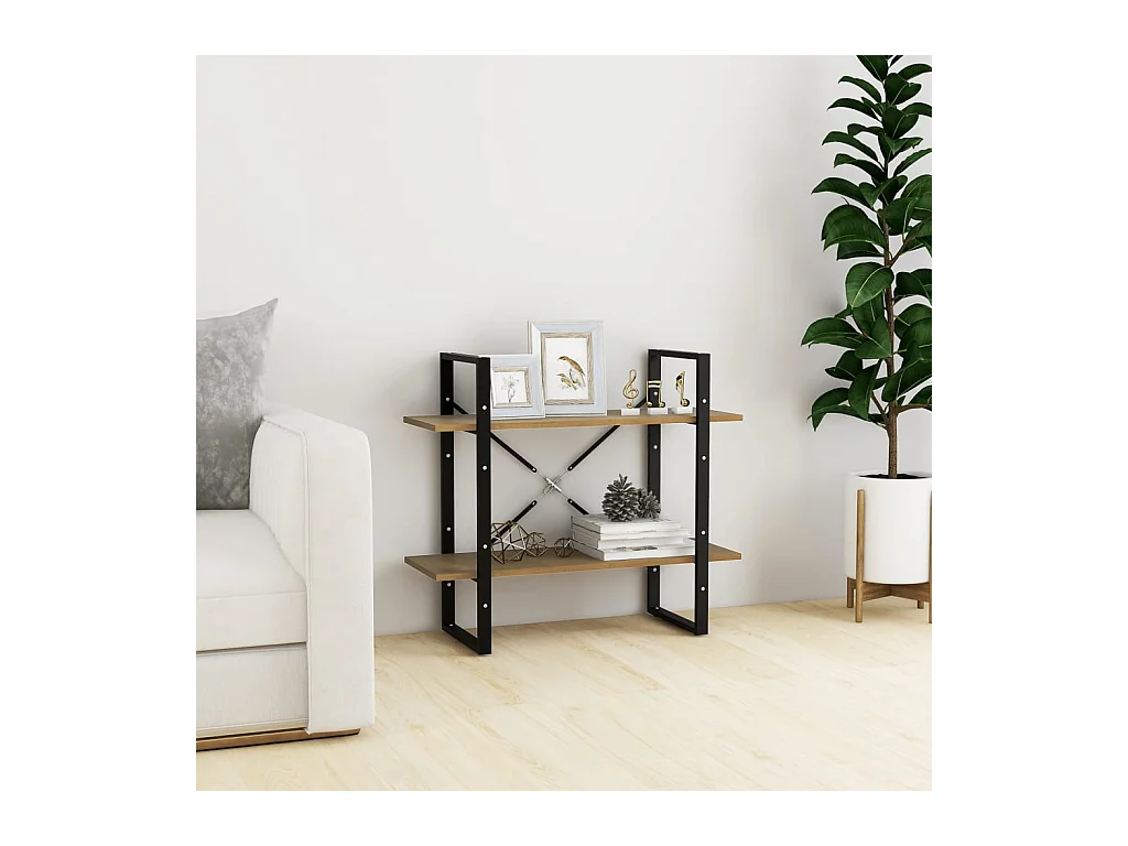 Bibliothèque | Etagère de rangement | Meuble de rangement à 2 niveaux 80x30x70 cm bois de pin massif