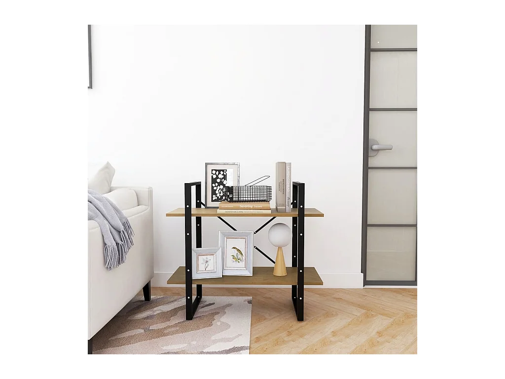 Bibliothèque | Etagère de rangement | Meuble de rangement à 2 niveaux 80x30x70 cm bois de pin massif