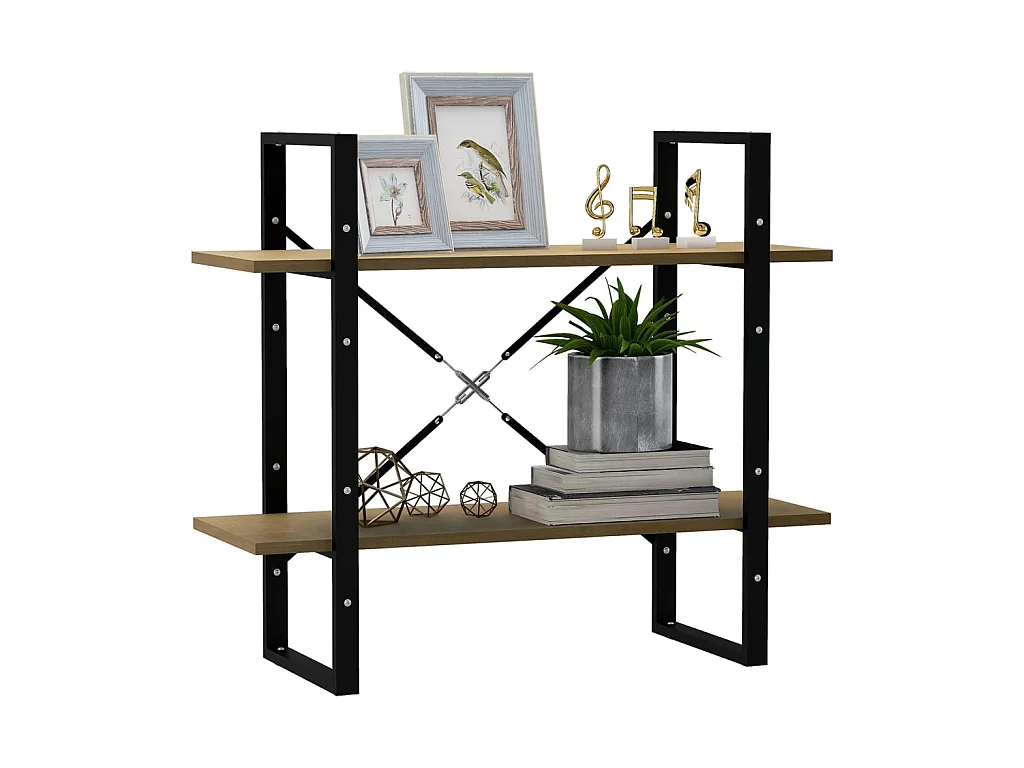 Bibliothèque | Etagère de rangement | Meuble de rangement à 2 niveaux 80x30x70 cm bois de pin massif