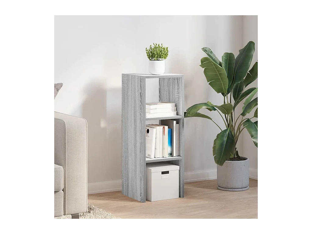 Bibliothèque | Etagère de rangement | Meuble de rangement empilable sonoma gris 30x30x80 cm bois ingénierie