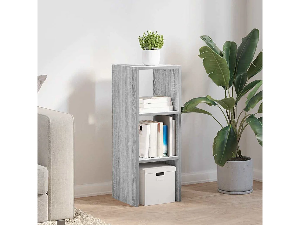 Bibliothèque | Etagère de rangement | Meuble de rangement empilable sonoma gris 30x30x80 cm bois ingénierie