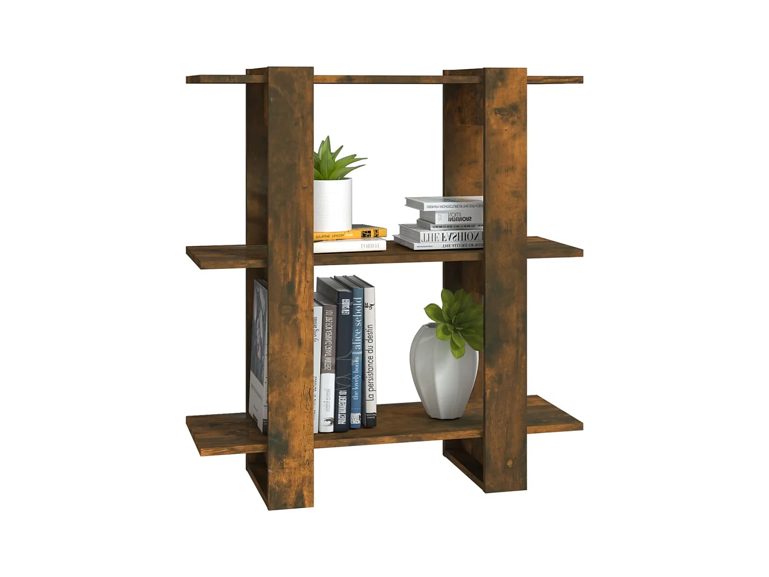 Bibliothèque | Etagère de rangement | Meuble de rangement Chêne fumé 80x30x87 cm