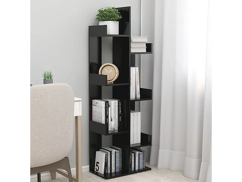 Bibliothèque | Etagère de rangement | Meuble de rangement Noir 48x25,5x140 cm Bois d’ingénierie