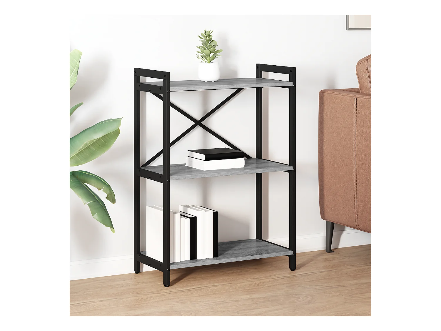 Bibliothèque | Etagère de rangement | Meuble de rangement Sonoma gris 60 x 30 x 83 cm Bois d'ingénierie