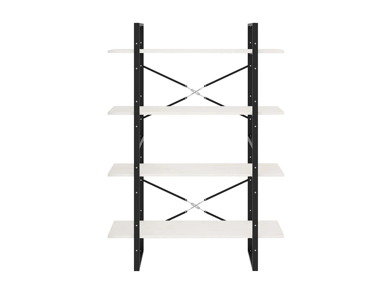 Bibliothèque | Etagère de rangement | Meuble de rangement à 4 niveaux Blanc 100x30x140 cm Bois de pin massif