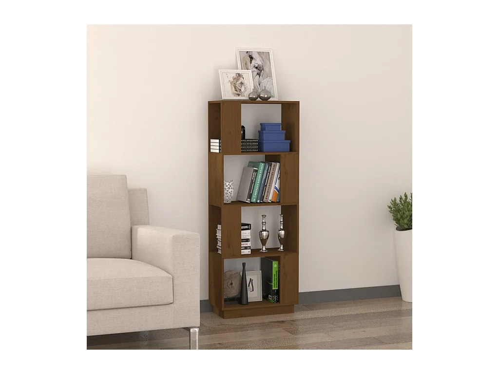 Bibliothèque | Etagère de rangement | Meuble de rangement Marron miel 51x25x132 cm Pin