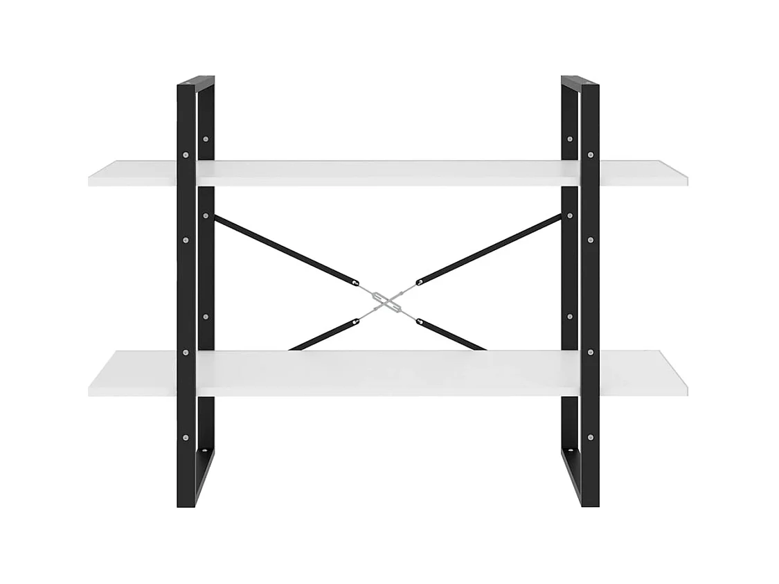 Bibliothèque | Etagère de rangement | Meuble de rangement à 2 niveaux blanc 100x30x70 cm bois d'ingénierie