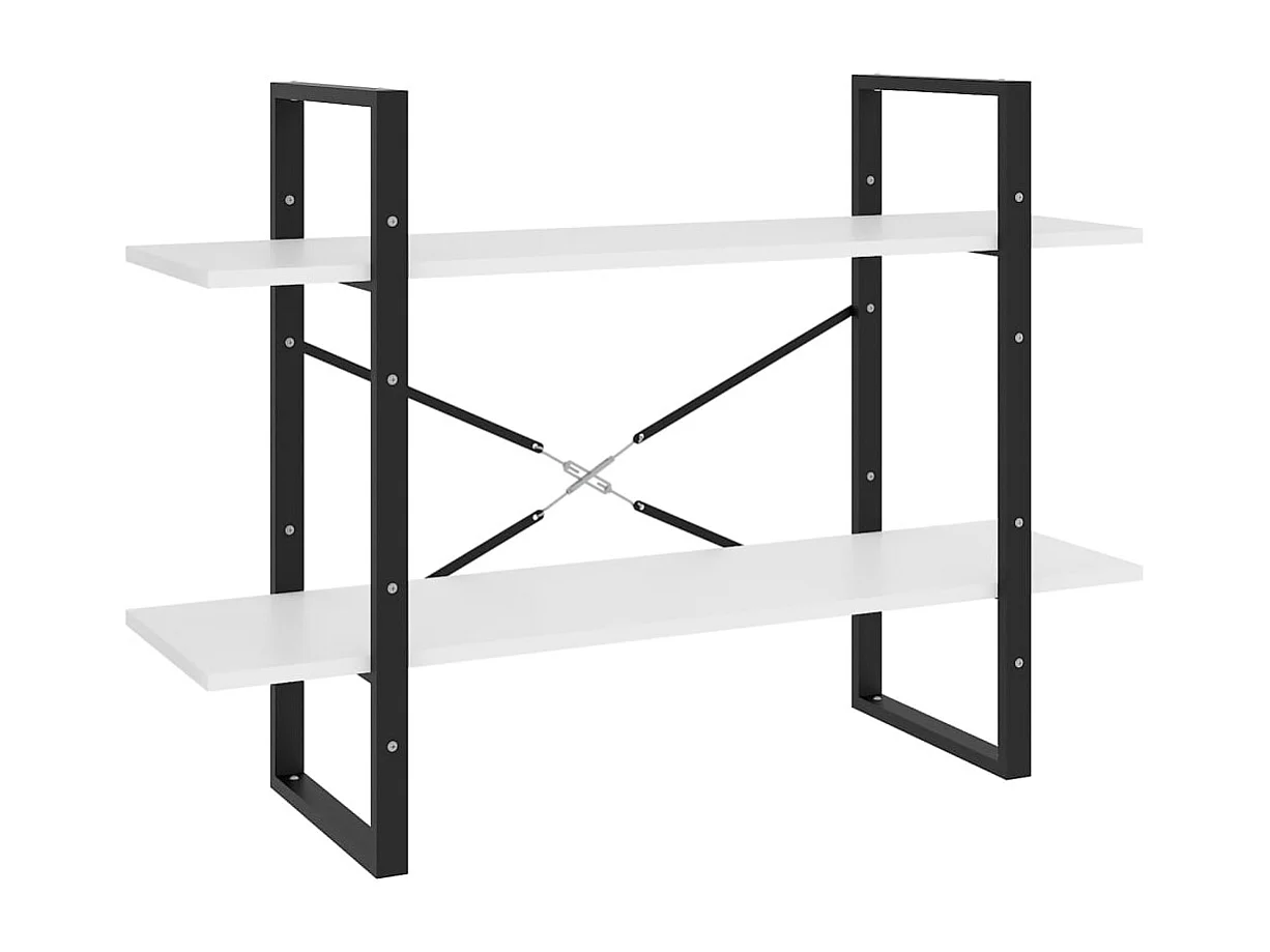 Bibliothèque | Etagère de rangement | Meuble de rangement à 2 niveaux blanc 100x30x70 cm bois d'ingénierie