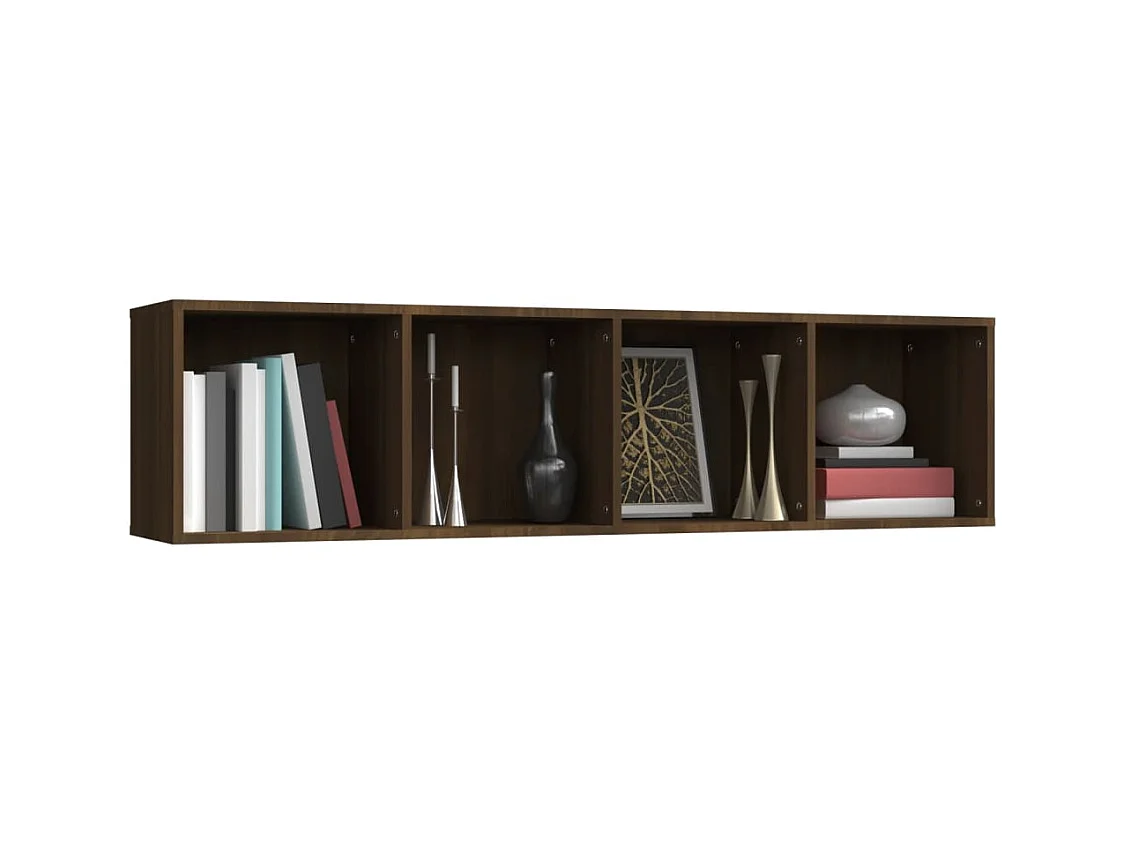 Bibliothèque Meuble TV | Etagère de rangement | Meuble de rangement Chêne marron 143x30x36cm Bois ingénierie