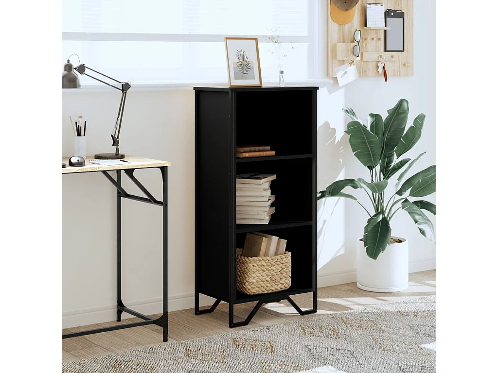 Bibliothèque | Etagère de rangement | Meuble de rangement noir 50x31x106 cm bois d'ingénierie