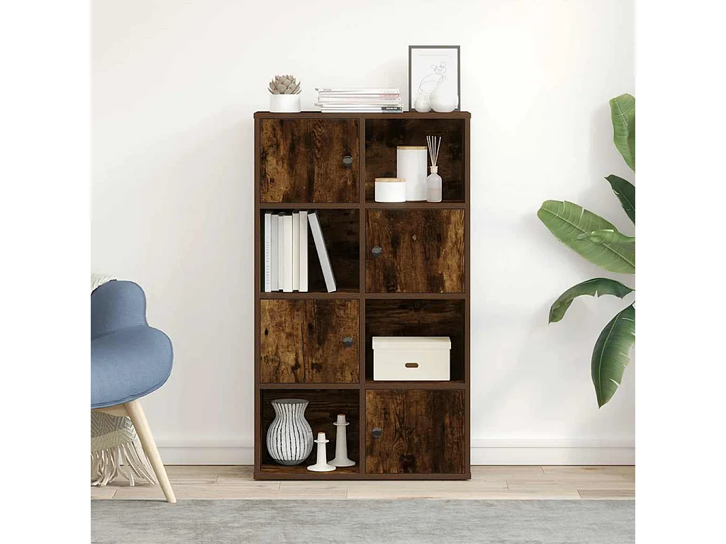 Libreria | Scaffale | Mobile di stoccaggio Rovere Fumo 60x24x101,5 cm in Legno Multistrato