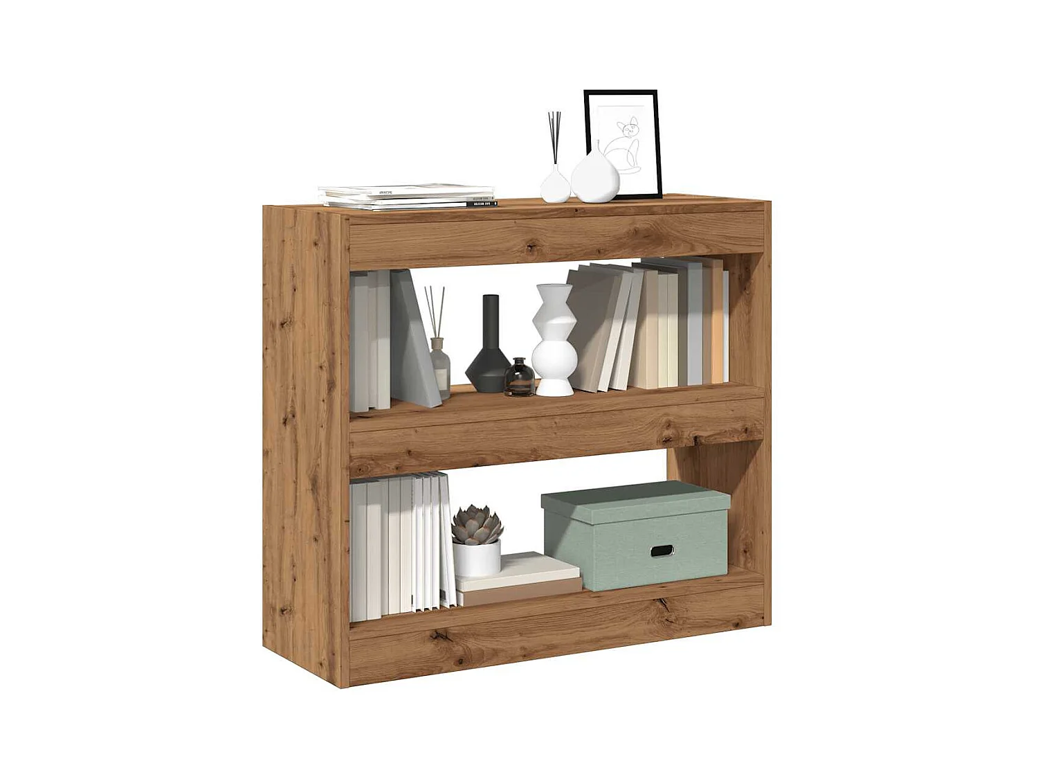 Bibliothèque | Etagère de rangement | Meuble de rangement chêne artisanal 80x30x72 cm