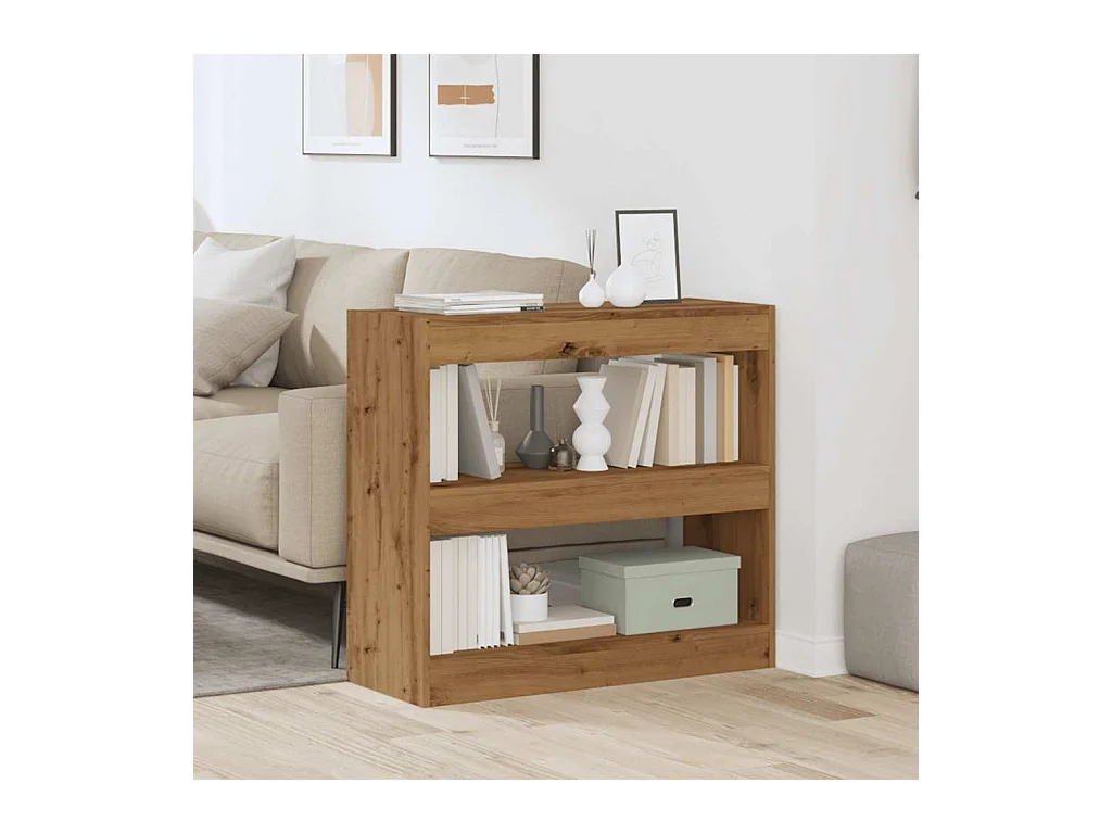 Bibliothèque | Etagère de rangement | Meuble de rangement chêne artisanal 80x30x72 cm