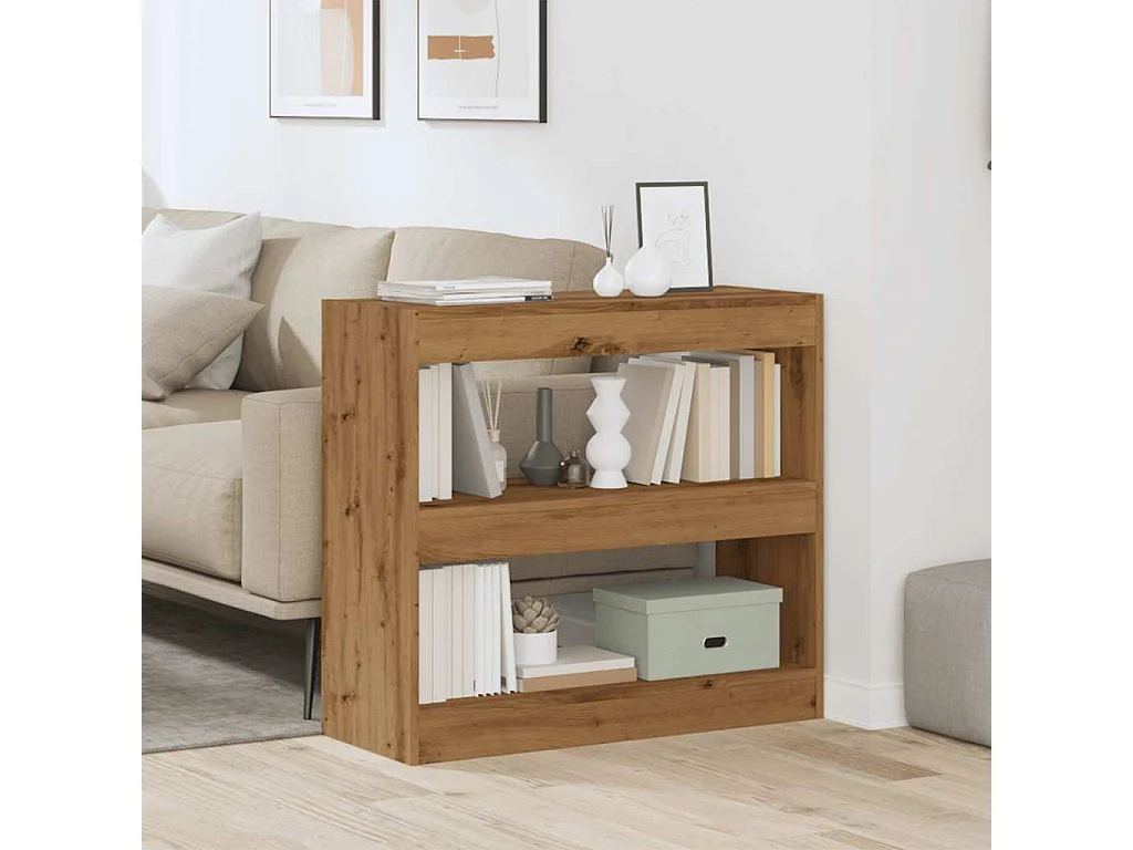 Libreria | Scaffale | Mobile di stoccaggio Divisorio in Rovere Artigianale 80x30x72 cm