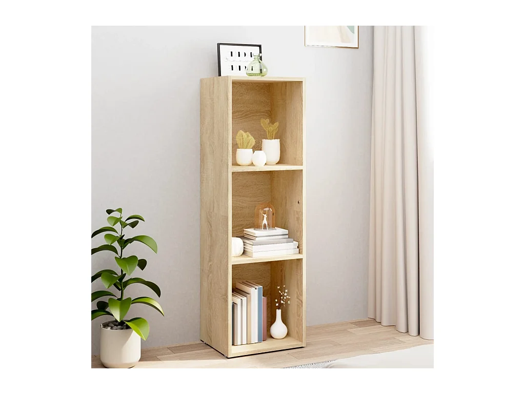Bibliothèque Meuble TV | Etagère de rangement | Meuble de rangement chêne sonoma bois d'ingénierie