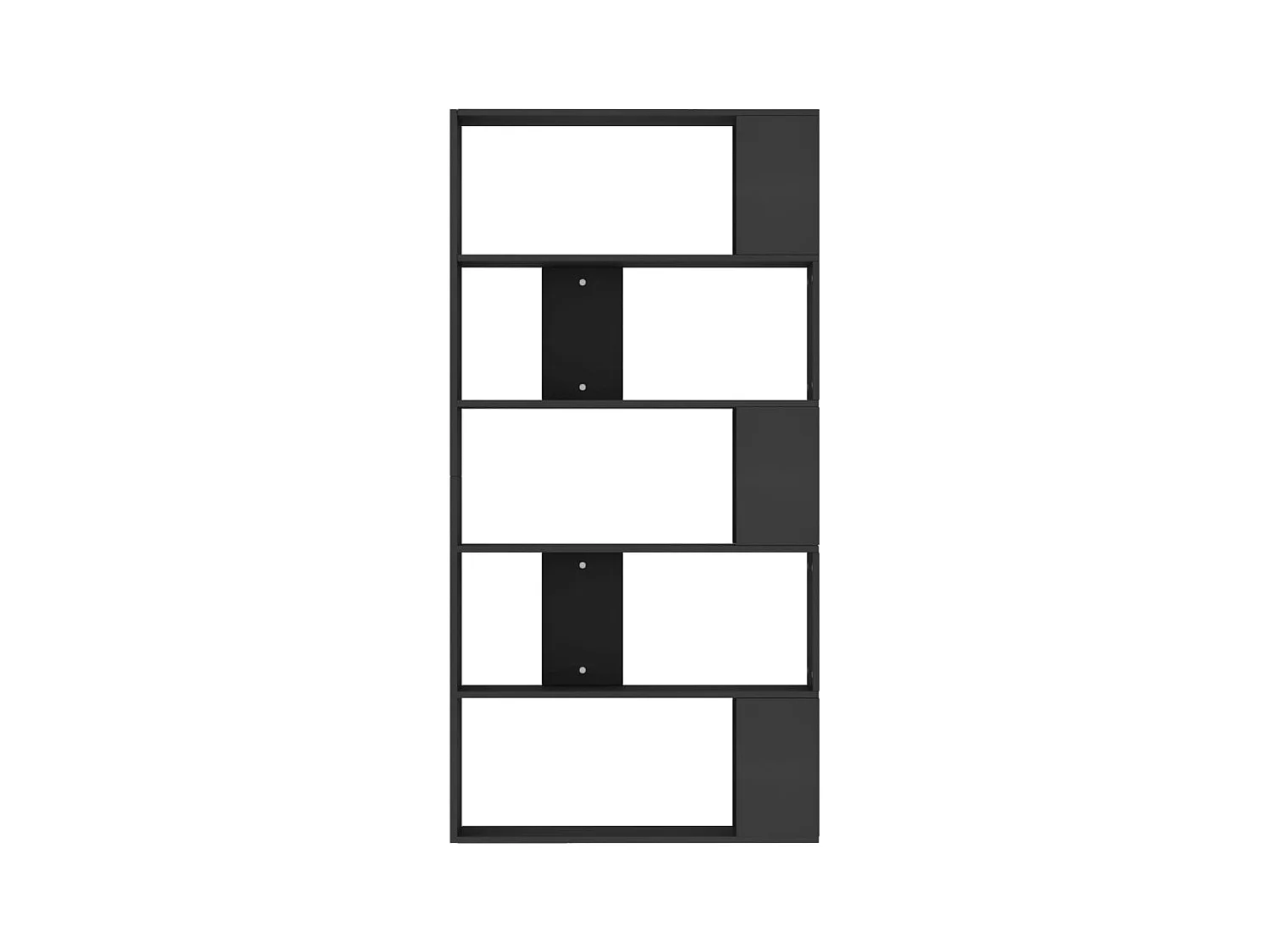 Libreria | Scaffale | Mobile di stoccaggio Divisorio Nero 80x24x159 cm in Legno Multistrato