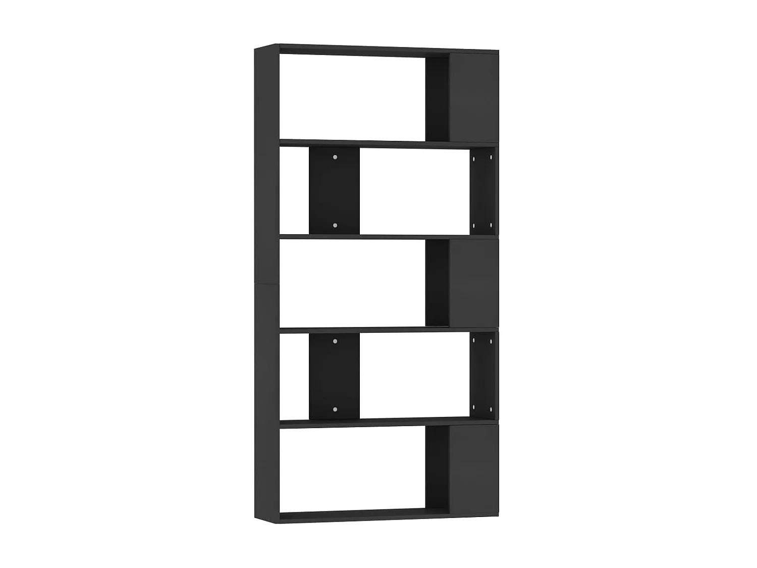 Libreria | Scaffale | Mobile di stoccaggio Divisorio Nero 80x24x159 cm in Legno Multistrato