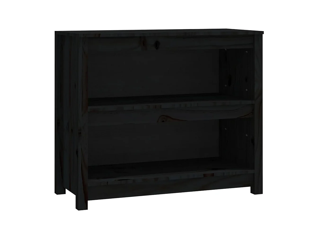 Bibliothèque | Etagère de rangement | Meuble de rangement Noir 80x35x68 cm Bois de pin massif