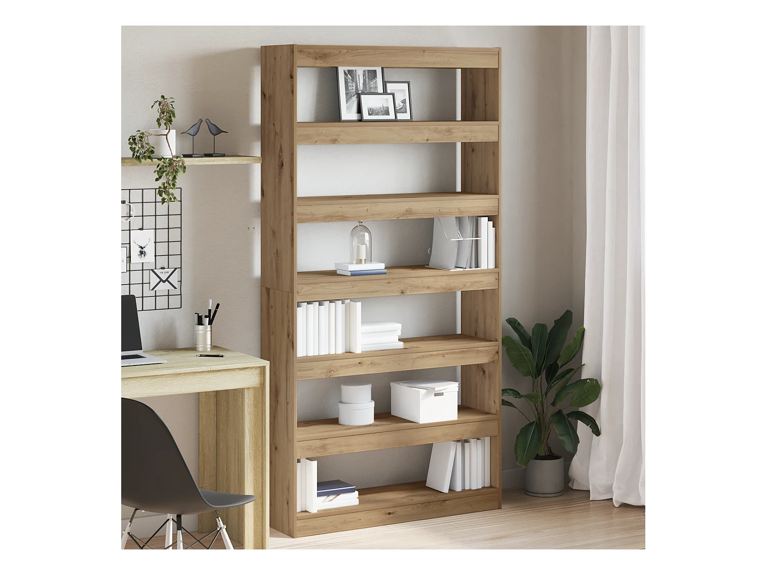 Bibliothèque | Etagère de rangement | Meuble de rangement Chêne artisanal Bois massif 100 x 30 x 198 cm