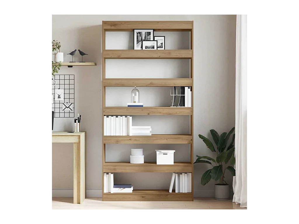 Bibliothèque | Etagère de rangement | Meuble de rangement Chêne artisanal Bois massif 100 x 30 x 198 cm