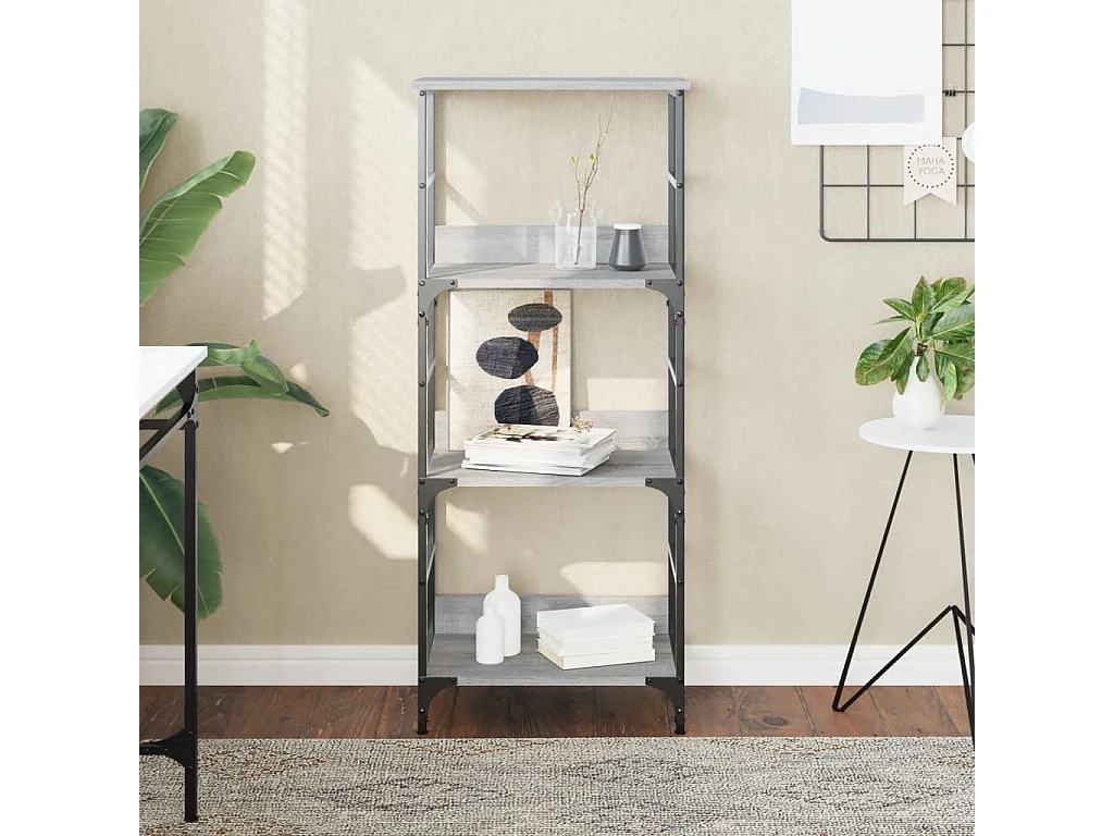 Libreria | Scaffale | Mobile di stoccaggio Grigio Sonoma 50x33x117,5 cm in Legno Multistrato