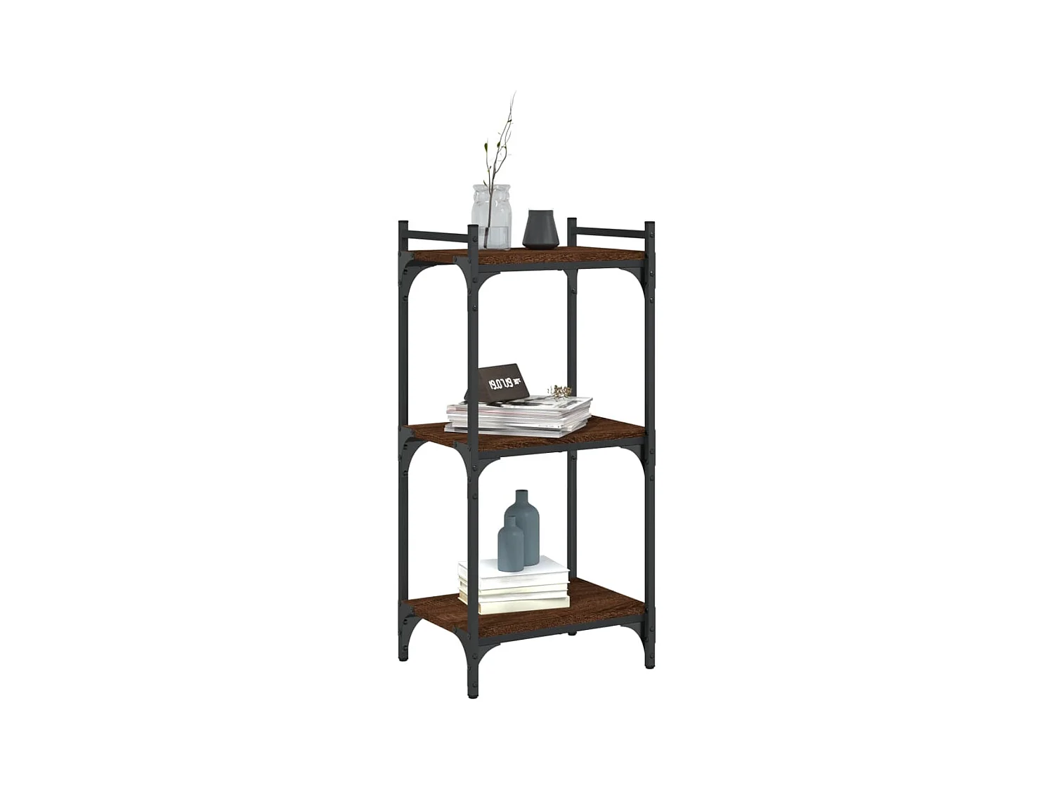 Bibliothèque | Etagère de rangement | Meuble de rangement 3 niveaux chêne brun 40x30x86 cm bois d'ingénierie