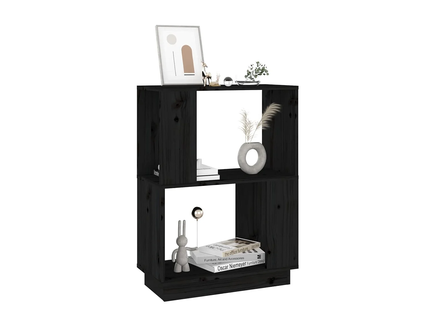 Bibliothèque | Etagère de rangement | Meuble de rangement Noir 51x25x70 cm Pin solide