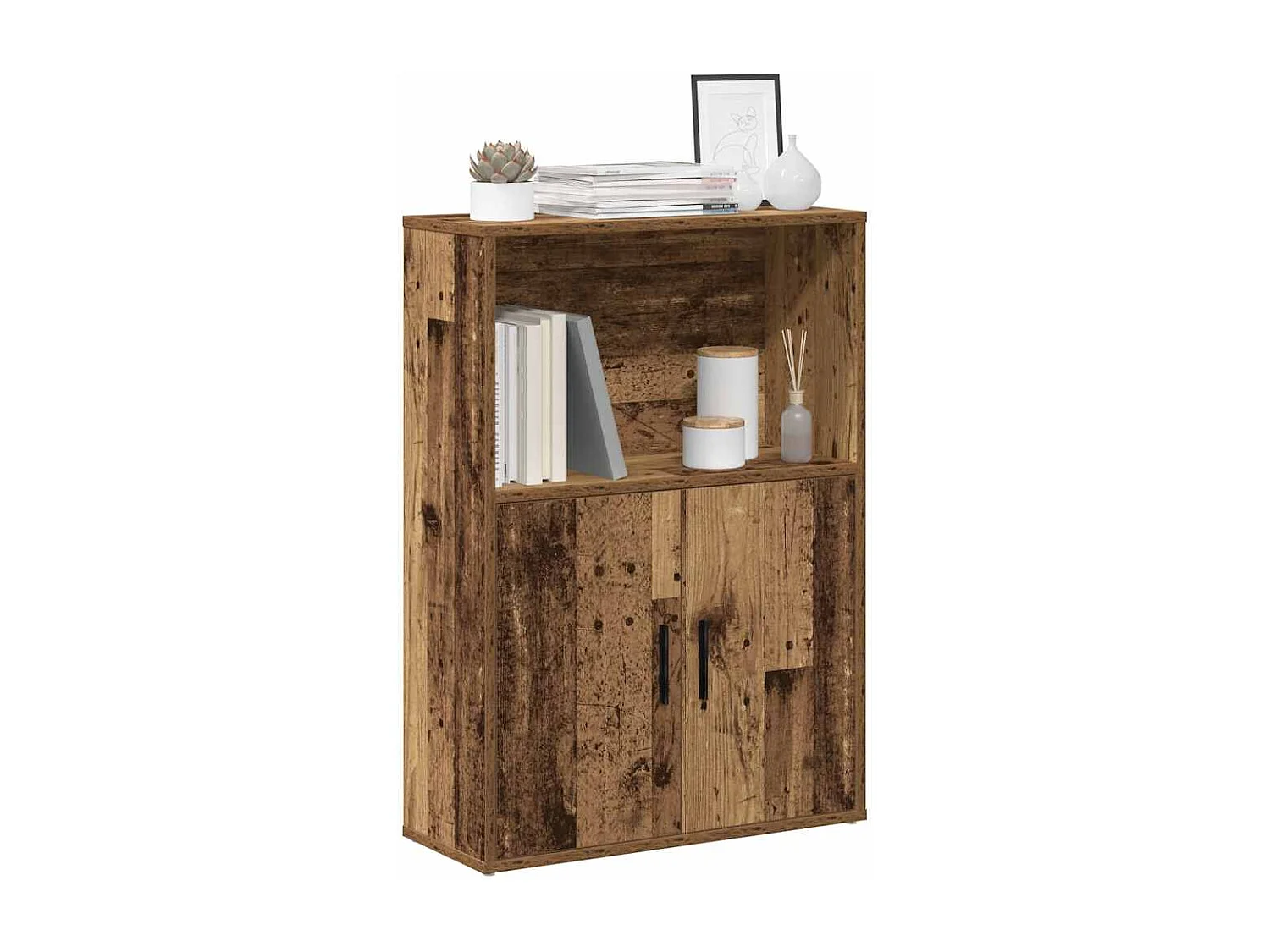 Bibliothèque | Etagère de rangement | Meuble de rangement vieux bois 60x24x85 cm bois d'ingénierie