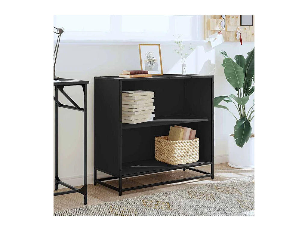 Bibliothèque | Etagère de rangement | Meuble de rangement noir 80,5x35x76 cm bois d'ingénierie