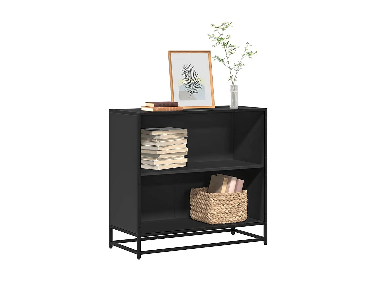Bibliothèque | Etagère de rangement | Meuble de rangement noir 80,5x35x76 cm bois d'ingénierie