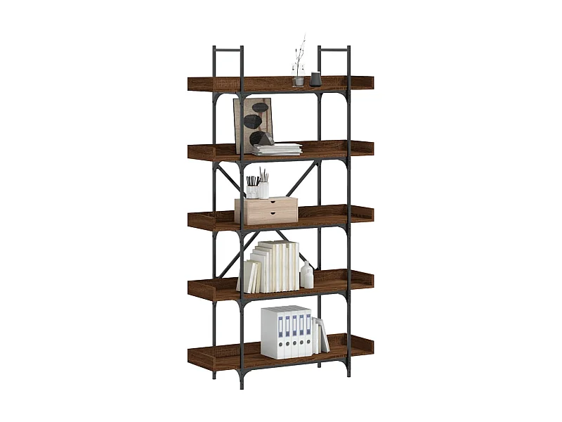 Bibliothèque | Etagère de rangement | Meuble de rangement 5 niveaux chêne marron 100x33x180,5 cm