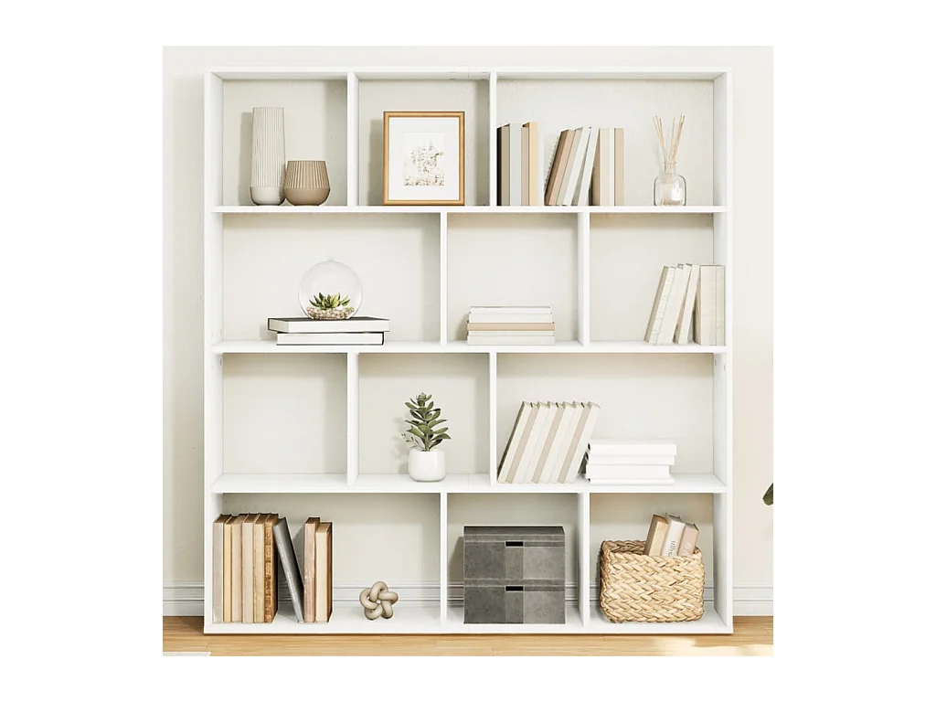 Libreria | Scaffale | Mobile di stoccaggio Bianca 132x29x141,5 cm in Legno Multistrato