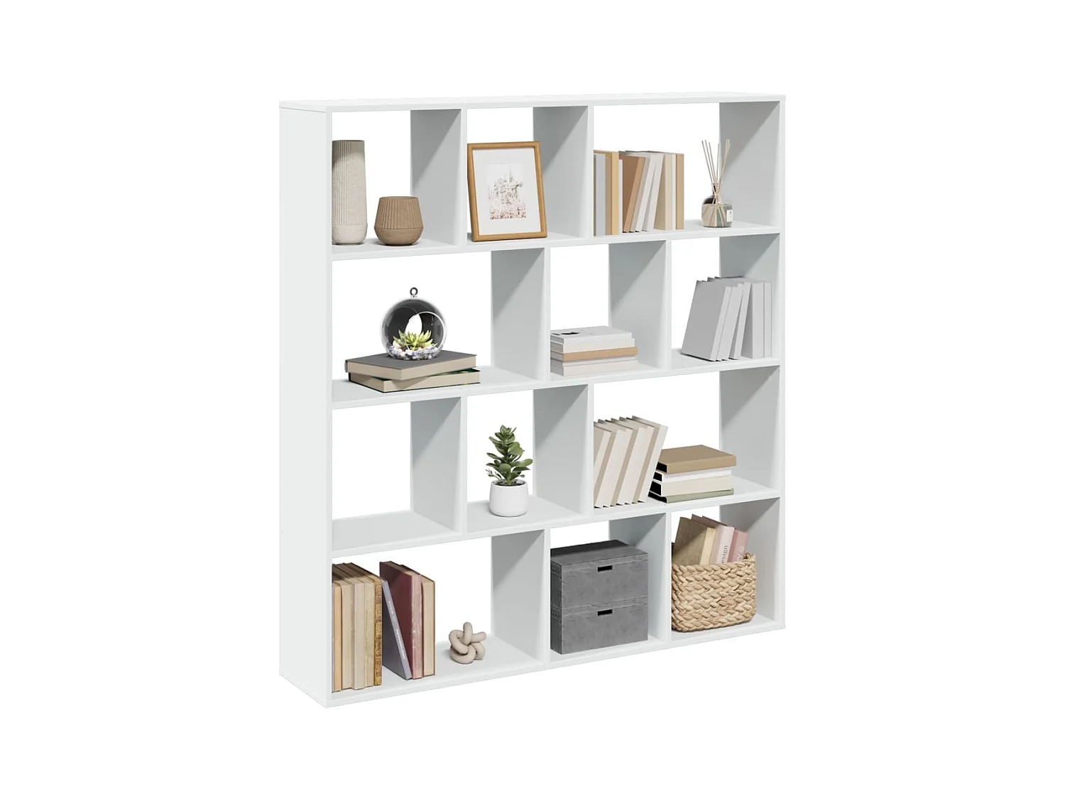 Libreria | Scaffale | Mobile di stoccaggio Bianca 132x29x141,5 cm in Legno Multistrato