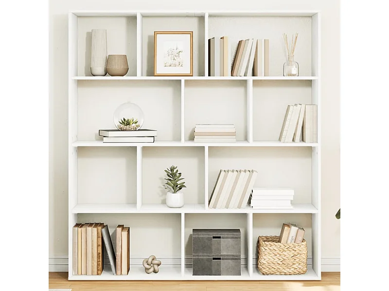 Libreria | Scaffale | Mobile di stoccaggio Bianca 132x29x141,5 cm in Legno Multistrato