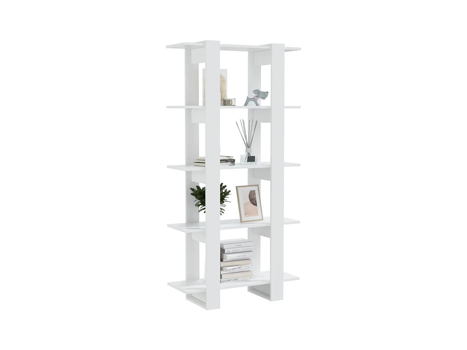 Bibliothèque | Etagère de rangement | Meuble de rangement Blanc brillant 80x30x160 cm